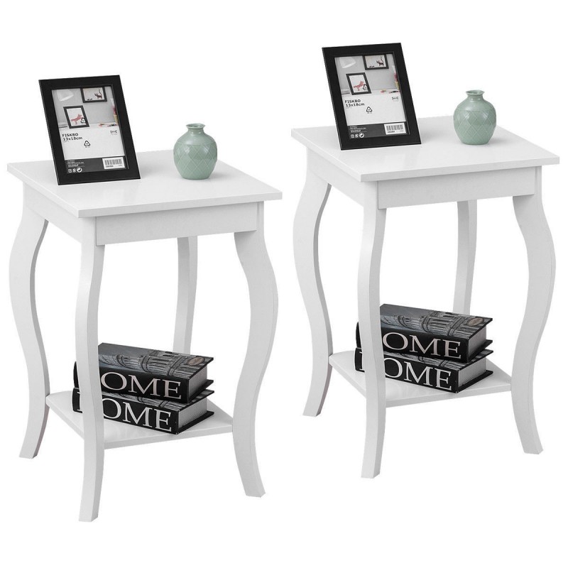 Gymax Set of 2 Accent Side Table Sofa End Table Ni...