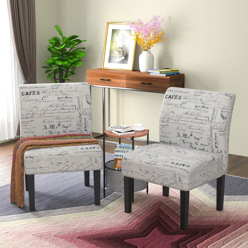 Mecor Modern Armless Accent Chairs Set of 2, Uphol...